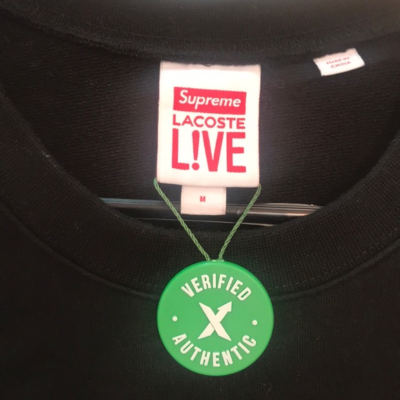 (Sold-220) Supreme LACOSTE crewneck black - Picture 3 of 3